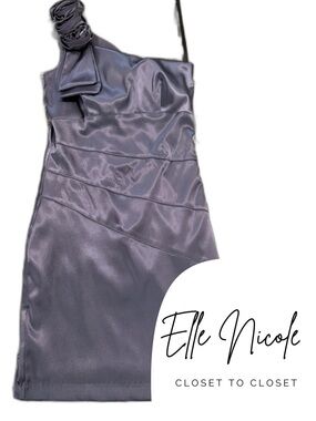 One-Shoulder Satin Cocktail Dress